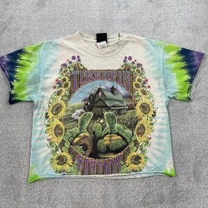 Liquid Blue T-Shirt Women M Blue Terrapin Station Grateful Dead Cropped Tie Dye